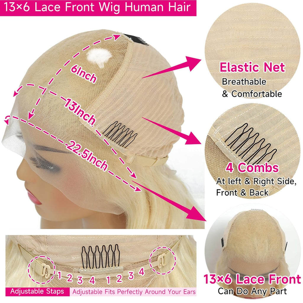 13x6 blonde lace front wig with pre plucked hairline