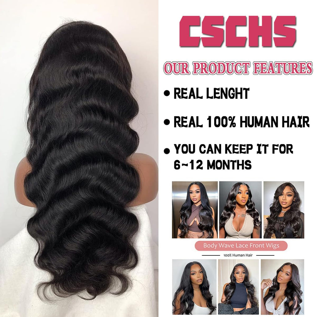 13x6 body wave lace front wig length and styling details