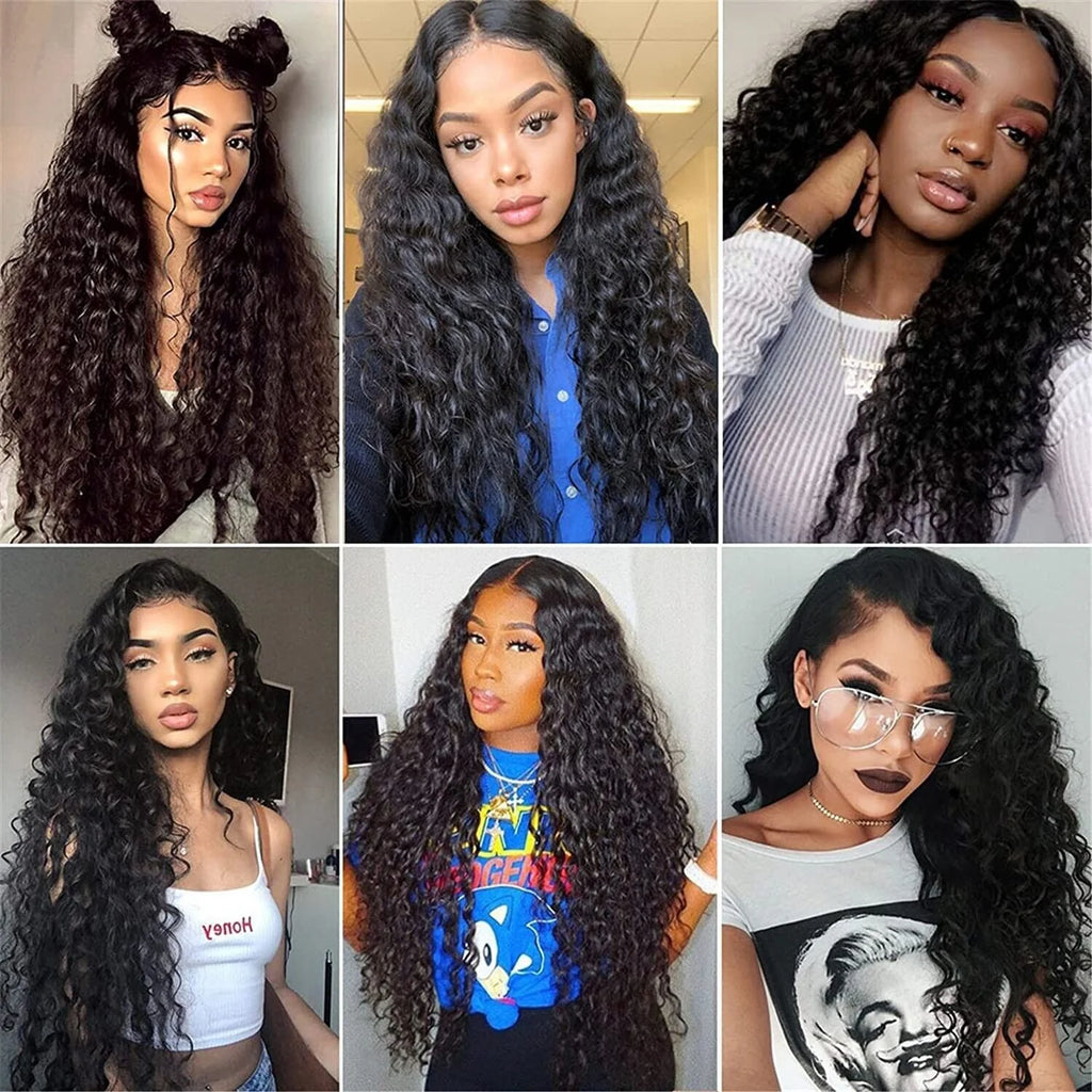 AA Hair Front Wig Womens Brazilian Human Long Curly Lace Wavy Hair Wigs